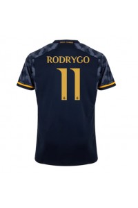Real Madrid Rodrygo Goes #11 Jalkapallovaatteet Vieraspaita 2023-24 Lyhythihainen